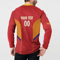 Spain Basketball Custom Button Sweatshirt La Roja Go Champions - Wonder Print Shop
