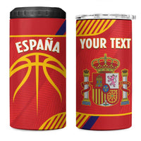 Spain Basketball Custom 4 in 1 Can Cooler Tumbler La Roja Go Champions - Wonder Print Shop