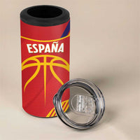 Spain Basketball Custom 4 in 1 Can Cooler Tumbler La Roja Go Champions - Wonder Print Shop