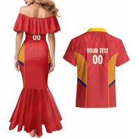 Spain Basketball Custom Couples Matching Mermaid Dress and Hawaiian Shirt La Roja Go Champions - Wonder Print Shop