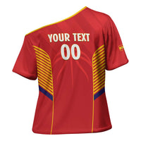 Spain Basketball Custom Cross Shoulder Shirt La Roja Go Champions - Wonder Print Shop