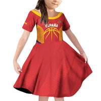 Spain Basketball Custom Family Matching Off Shoulder Short Dress and Hawaiian Shirt La Roja Go Champions - Wonder Print Shop