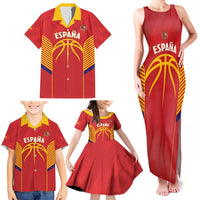 Spain Basketball Custom Family Matching Tank Maxi Dress and Hawaiian Shirt La Roja Go Champions - Wonder Print Shop