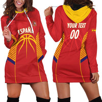 Spain Basketball Custom Hoodie Dress La Roja Go Champions - Wonder Print Shop