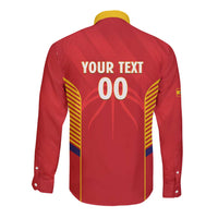 Spain Basketball Custom Long Sleeve Button Shirt La Roja Go Champions - Wonder Print Shop
