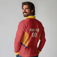 Spain Basketball Custom Long Sleeve Polo Shirt La Roja Go Champions - Wonder Print Shop