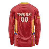Spain Basketball Custom Long Sleeve Shirt La Roja Go Champions - Wonder Print Shop