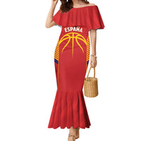 Spain Basketball Custom Mermaid Dress La Roja Go Champions - Wonder Print Shop