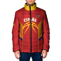 Spain Basketball Custom Padded Jacket La Roja Go Champions - Wonder Print Shop