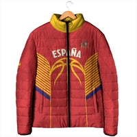 Spain Basketball Custom Padded Jacket La Roja Go Champions - Wonder Print Shop