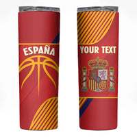 Spain Basketball Custom Skinny Tumbler La Roja Go Champions - Wonder Print Shop