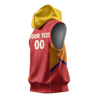 Spain Basketball Custom Sleeveless Hoodie La Roja Go Champions - Wonder Print Shop