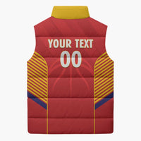 Spain Basketball Custom Sleeveless Puffer Jacket La Roja Go Champions - Wonder Print Shop