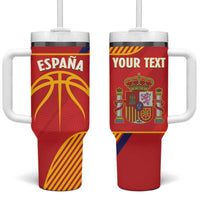 Spain Basketball Custom Tumbler With Handle La Roja Go Champions - Wonder Print Shop