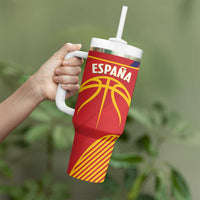 Spain Basketball Custom Tumbler With Handle La Roja Go Champions - Wonder Print Shop