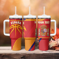 Spain Basketball Custom Tumbler With Handle La Roja Go Champions - Wonder Print Shop