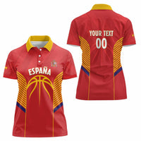 Spain Basketball Custom Women Polo Shirt La Roja Go Champions - Wonder Print Shop