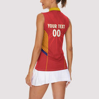 Spain Basketball Custom Women Sleeveless Polo Shirt La Roja Go Champions - Wonder Print Shop