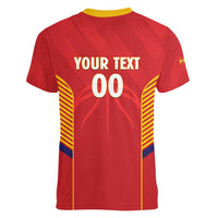 Spain Basketball Custom Women V-Neck T-Shirt La Roja Go Champions - Wonder Print Shop