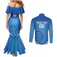 Italy Basketball Custom Couples Matching Mermaid Dress and Long Sleeve Button Shirt Gli Azzurri Go Champions - Wonder Print Shop