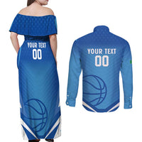Italy Basketball Custom Couples Matching Off Shoulder Maxi Dress and Long Sleeve Button Shirt Gli Azzurri Go Champions - Wonder Print Shop
