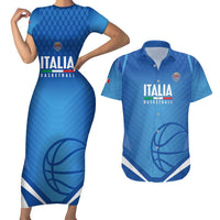 Italy Basketball Custom Couples Matching Short Sleeve Bodycon Dress and Hawaiian Shirt Gli Azzurri Go Champions - Wonder Print Shop