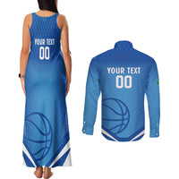Italy Basketball Custom Couples Matching Tank Maxi Dress and Long Sleeve Button Shirt Gli Azzurri Go Champions - Wonder Print Shop