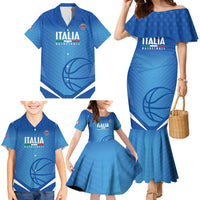 Italy Basketball Custom Family Matching Mermaid Dress and Hawaiian Shirt Gli Azzurri Go Champions - Wonder Print Shop