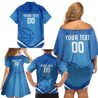 Italy Basketball Custom Family Matching Off Shoulder Short Dress and Hawaiian Shirt Gli Azzurri Go Champions - Wonder Print Shop