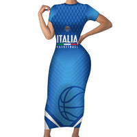 Italy Basketball Custom Family Matching Short Sleeve Bodycon Dress and Hawaiian Shirt Gli Azzurri Go Champions - Wonder Print Shop