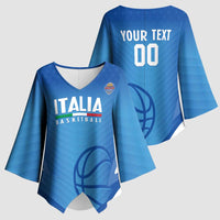 Italy Basketball Custom Kimono Sleeve Blouse Gli Azzurri Go Champions - Wonder Print Shop