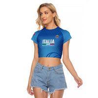 Italy Basketball Custom Raglan Cropped T Shirt Gli Azzurri Go Champions - Wonder Print Shop