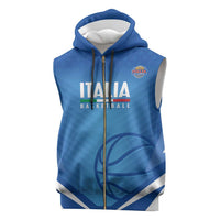 Italy Basketball Custom Sleeveless Zip Hoodie Gli Azzurri Go Champions - Wonder Print Shop