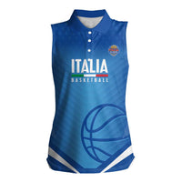 Italy Basketball Custom Women Sleeveless Polo Shirt Gli Azzurri Go Champions - Wonder Print Shop