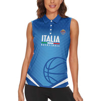 Italy Basketball Custom Women Sleeveless Polo Shirt Gli Azzurri Go Champions - Wonder Print Shop