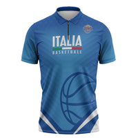 Italy Basketball Custom Zipper Polo Shirt Gli Azzurri Go Champions - Wonder Print Shop