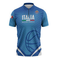 Italy Basketball Custom Zipper Polo Shirt Gli Azzurri Go Champions - Wonder Print Shop