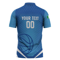 Italy Basketball Custom Zipper Polo Shirt Gli Azzurri Go Champions - Wonder Print Shop