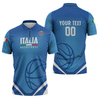 Italy Basketball Custom Zipper Polo Shirt Gli Azzurri Go Champions - Wonder Print Shop