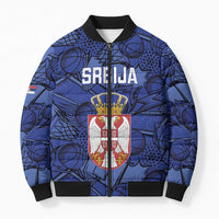 Serbia Basketball Custom Bomber Puffer Jacket Srbija Go Champions - Wonder Print Shop