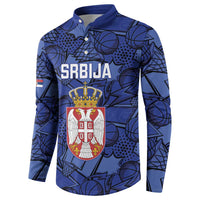 Serbia Basketball Custom Button Sweatshirt Srbija Go Champions - Wonder Print Shop