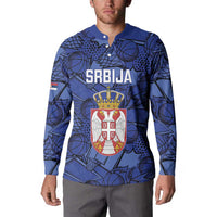 Serbia Basketball Custom Button Sweatshirt Srbija Go Champions - Wonder Print Shop