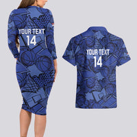 Serbia Basketball Custom Couples Matching Long Sleeve Bodycon Dress and Hawaiian Shirt Srbija Go Champions - Wonder Print Shop