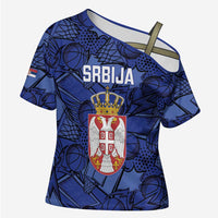 Serbia Basketball Custom Cross Shoulder Shirt Srbija Go Champions - Wonder Print Shop