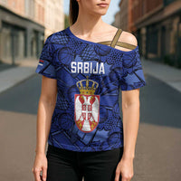 Serbia Basketball Custom Cross Shoulder Shirt Srbija Go Champions - Wonder Print Shop