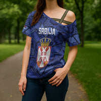 Serbia Basketball Custom Cross Shoulder Shirt Srbija Go Champions - Wonder Print Shop