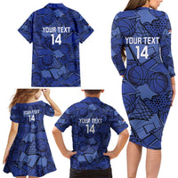 Serbia Basketball Custom Family Matching Long Sleeve Bodycon Dress and Hawaiian Shirt Srbija Go Champions - Wonder Print Shop
