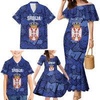 Serbia Basketball Custom Family Matching Mermaid Dress and Hawaiian Shirt Srbija Go Champions - Wonder Print Shop