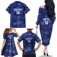 Serbia Basketball Custom Family Matching Off The Shoulder Long Sleeve Dress and Hawaiian Shirt Srbija Go Champions - Wonder Print Shop