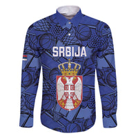 Serbia Basketball Custom Family Matching Off The Shoulder Long Sleeve Dress and Hawaiian Shirt Srbija Go Champions - Wonder Print Shop